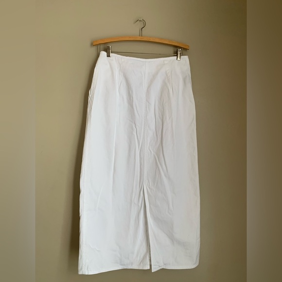 Liz wear liz Claiborne white 90’s denim jean skirt buttons vintage - Picture 6 of 9